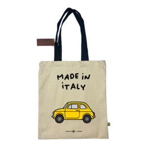 Shopper bag &ldquo; Yellow Car - Made in Italy&rdquo;