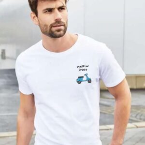 T-shirt Made in Italy &ldquo;Vespa&rdquo; Azzurra